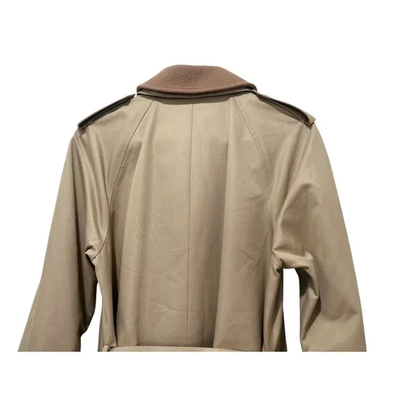 Sanyo Heavy Cotton Trench Coat Womens XS Brown Made in Japan Old Money Luxury - Picture 11 of 16